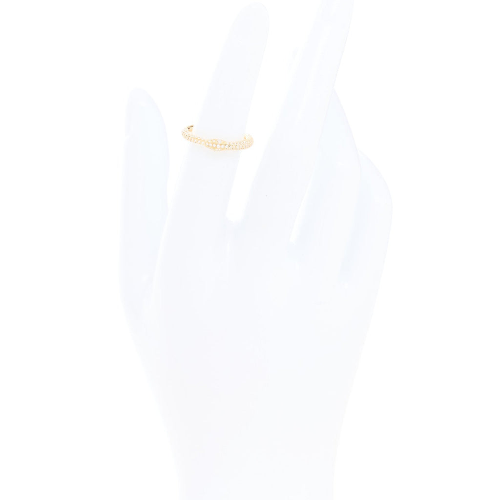 Gucci 18K Yellow Gold Diamond Ouroboros Snake Ring 48 4.5