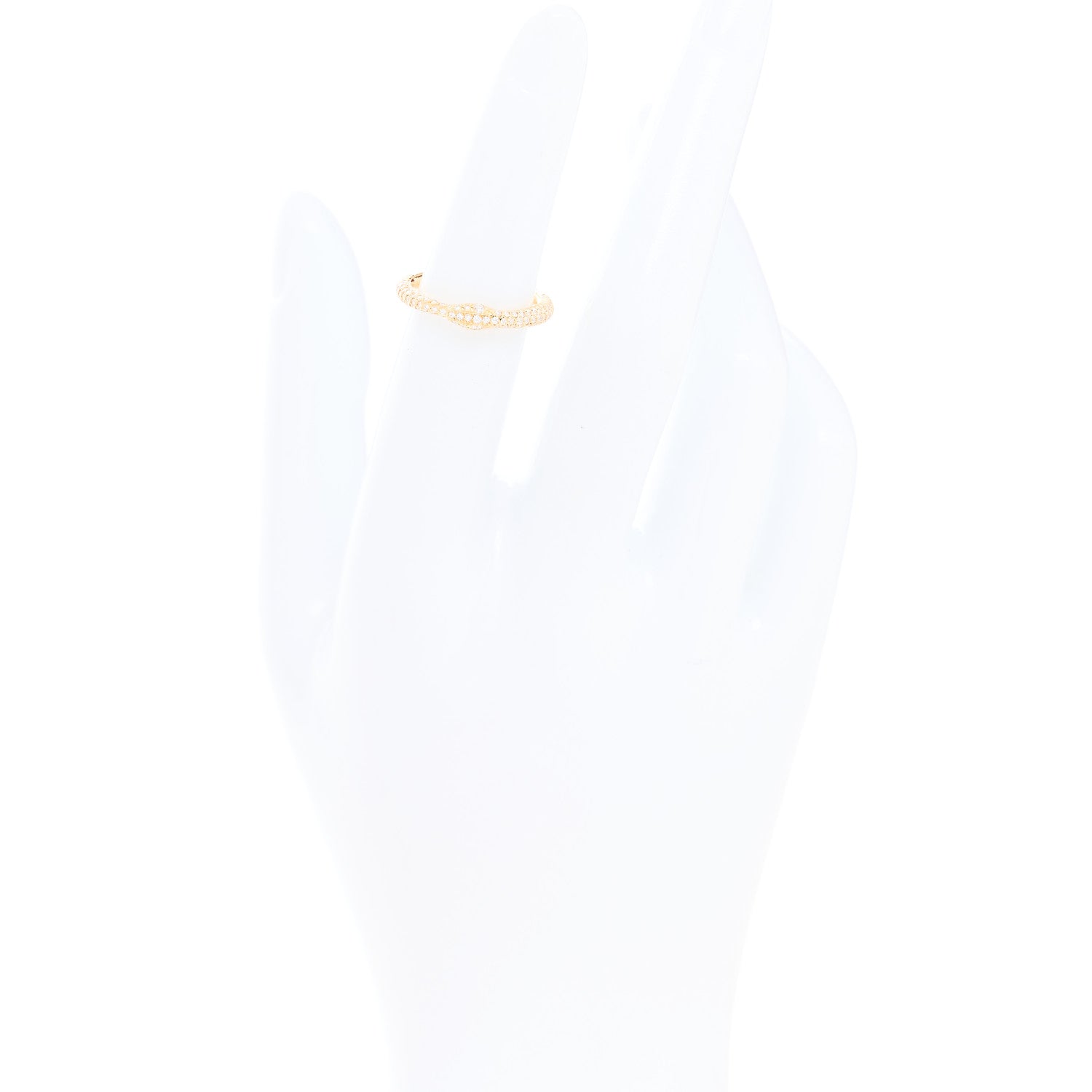 Gucci 18K Yellow Gold Diamond Ouroboros Snake Ring 48 4.5