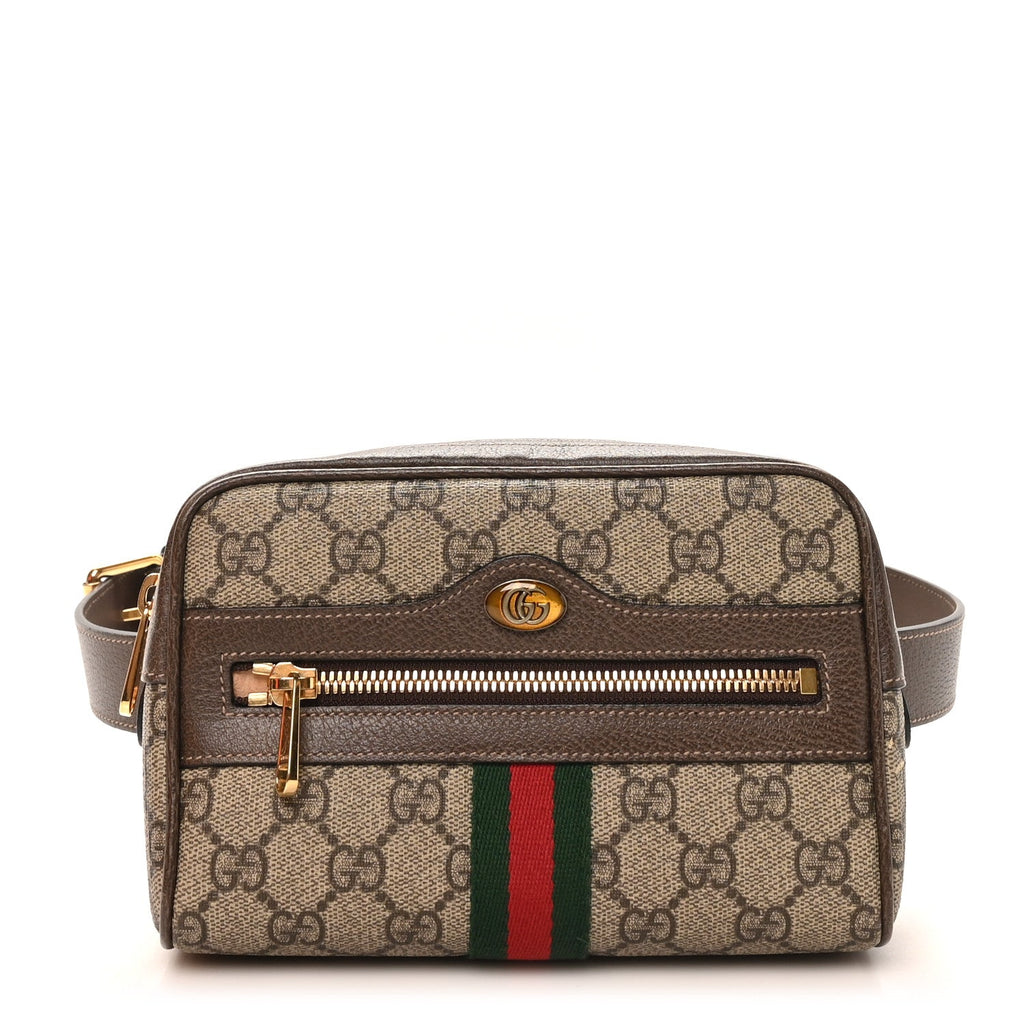 Gucci GG Supreme Monogram Web Small Ophidia Belt Bag 85 34 Dark Brown