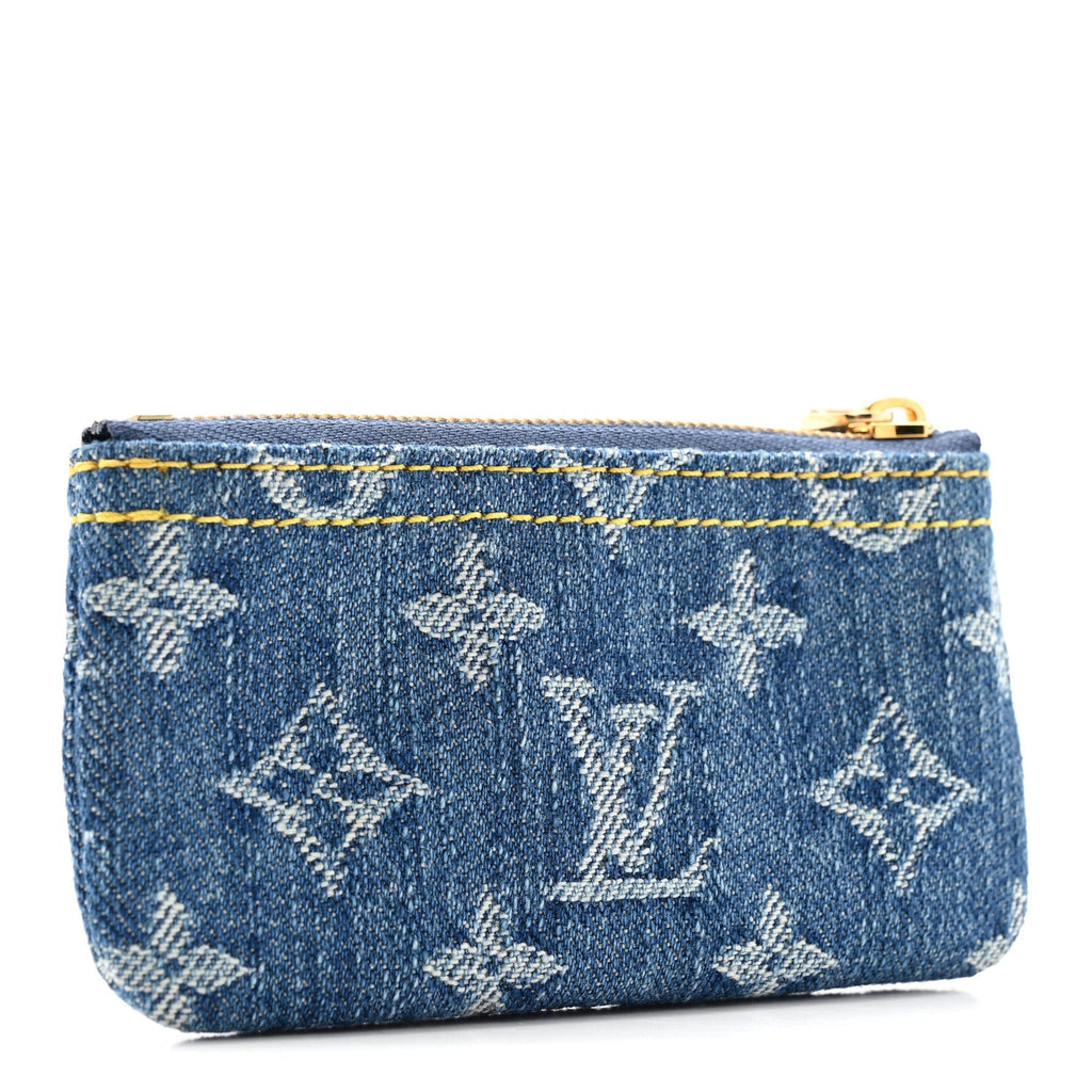 Louis Vuitton Monogram Denim Key Pouch Denim Blue
