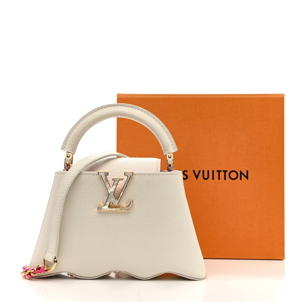 Louis Vuitton Taurillon Capucines Capushell Mini White