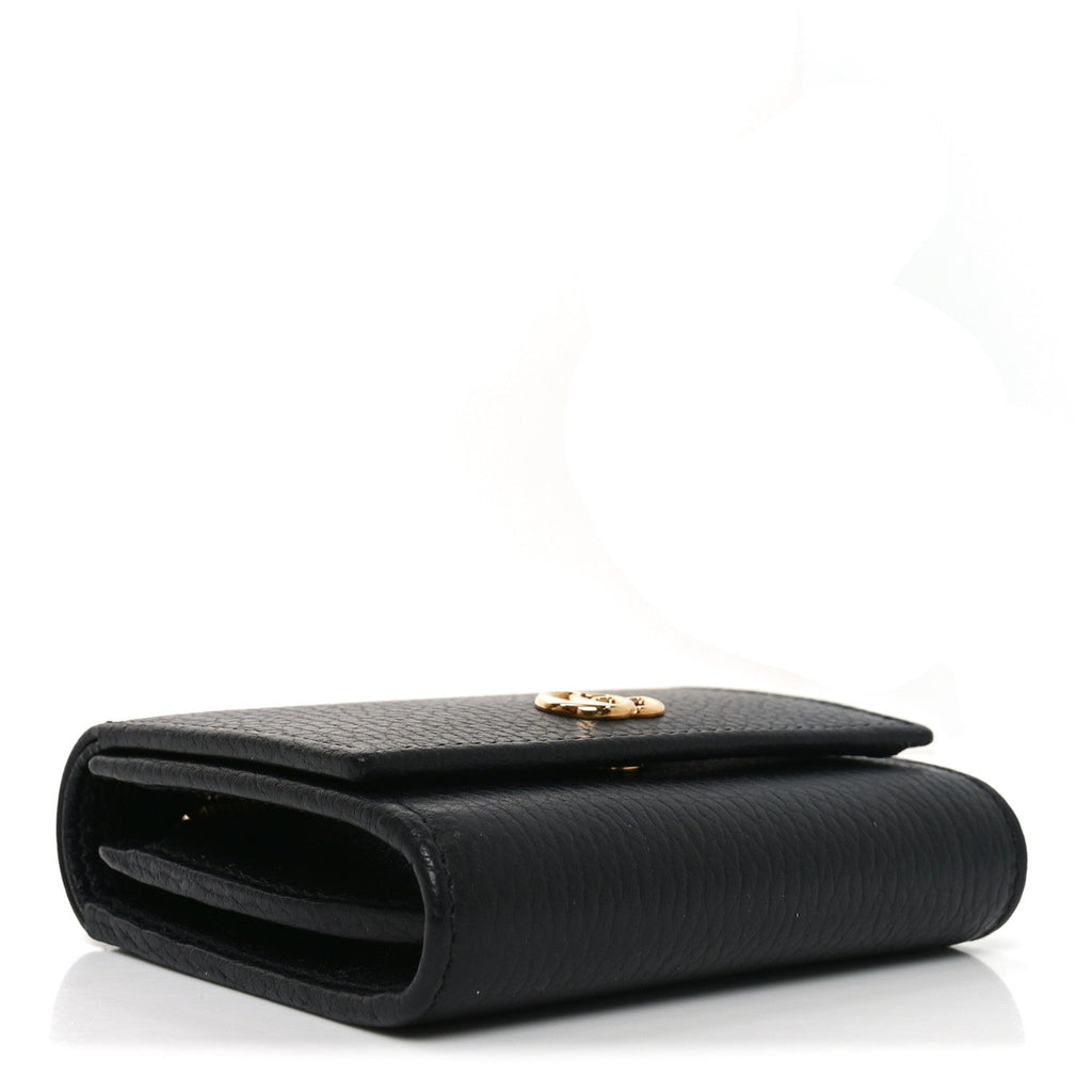 Gucci Dollar Calfskin Medium GG Marmont Wallet Black