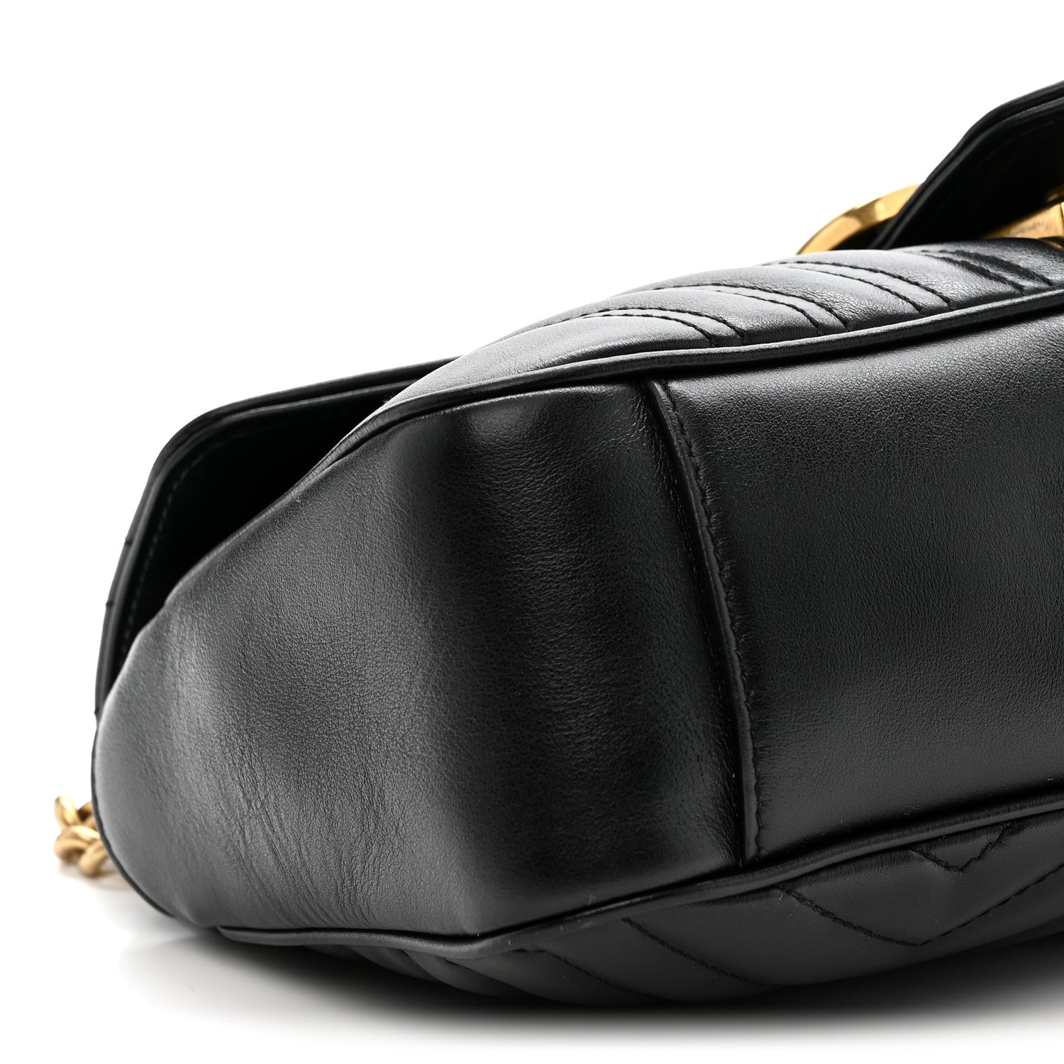 Gucci Calfskin Matelasse Small GG Marmont Shoulder Bag Black