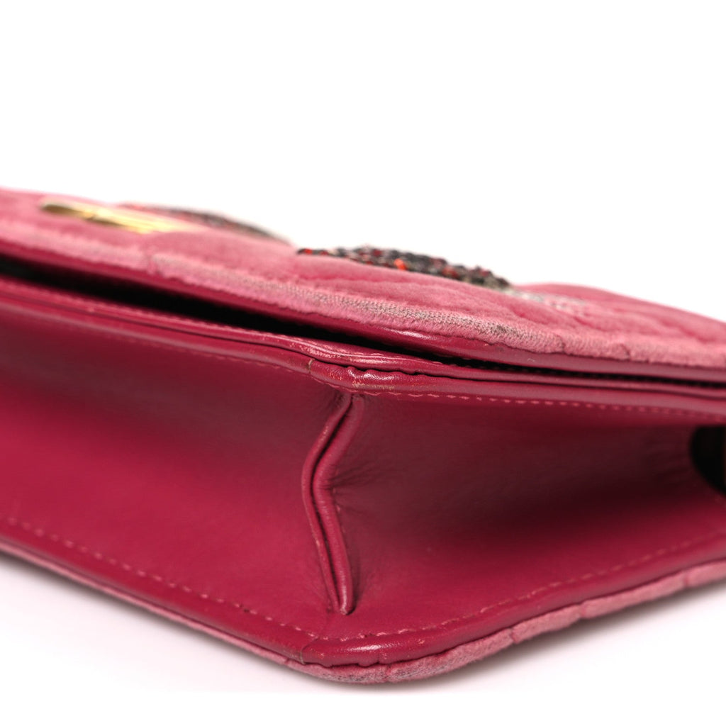 Gucci Velvet Matelasse Crystal Sequin Heart Embroidered GG Marmont Mini Bag Light Raspberry Rose