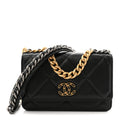 Chanel Lambskin Quilted Chanel 19 Wallet On Chain WOC Black
