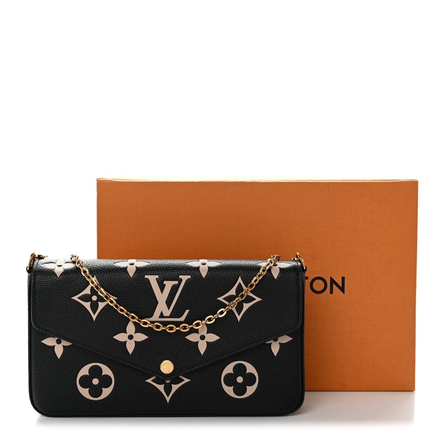 Louis Vuitton Empreinte Monogram Giant Felicie Pochette Black Beige