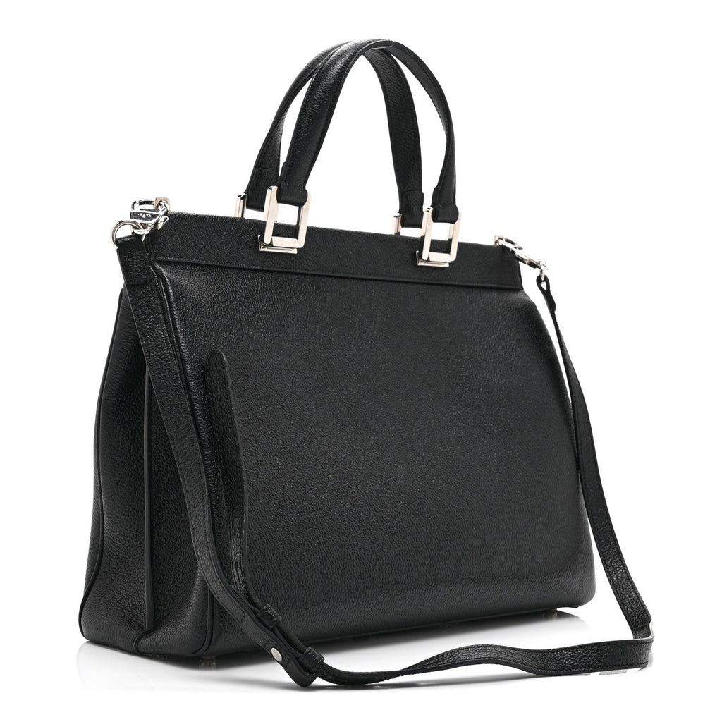 Gucci Grainy Calfskin Medium Zumi Top Handle Bag Black