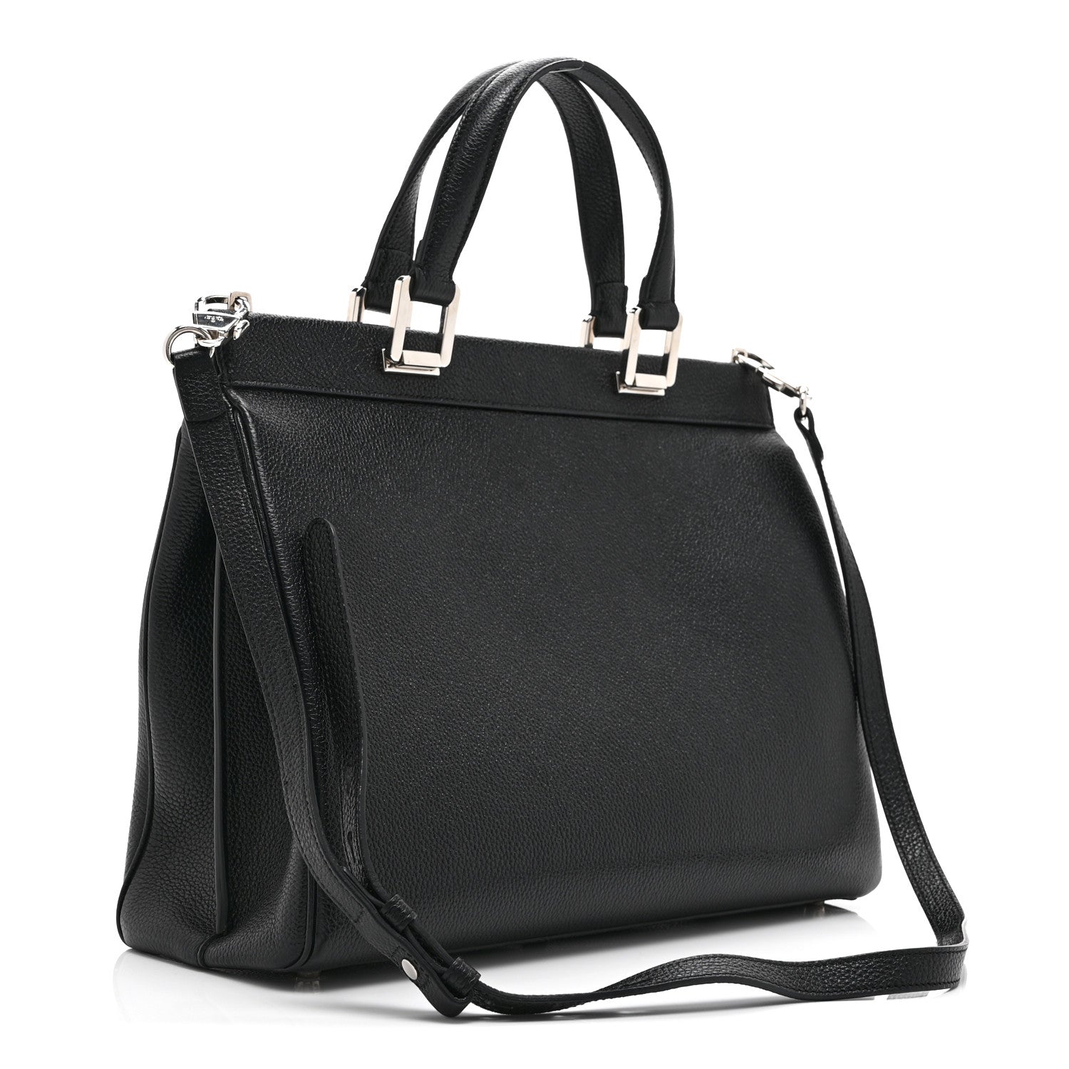 Gucci Grainy Calfskin Medium Zumi Top Handle Bag Black