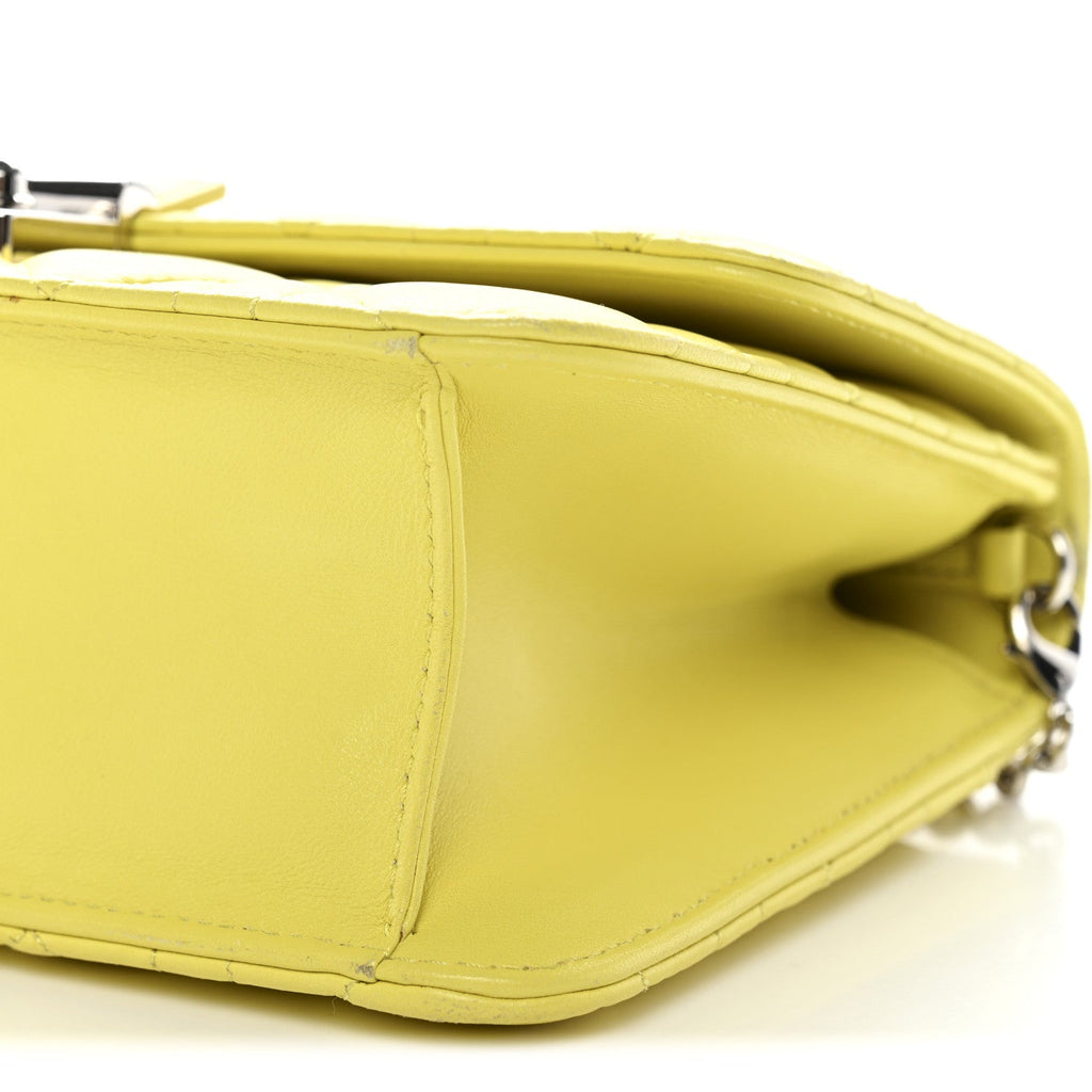 Christian Dior Lambskin Cannage Miss Dior Promenade Pouch Citron
