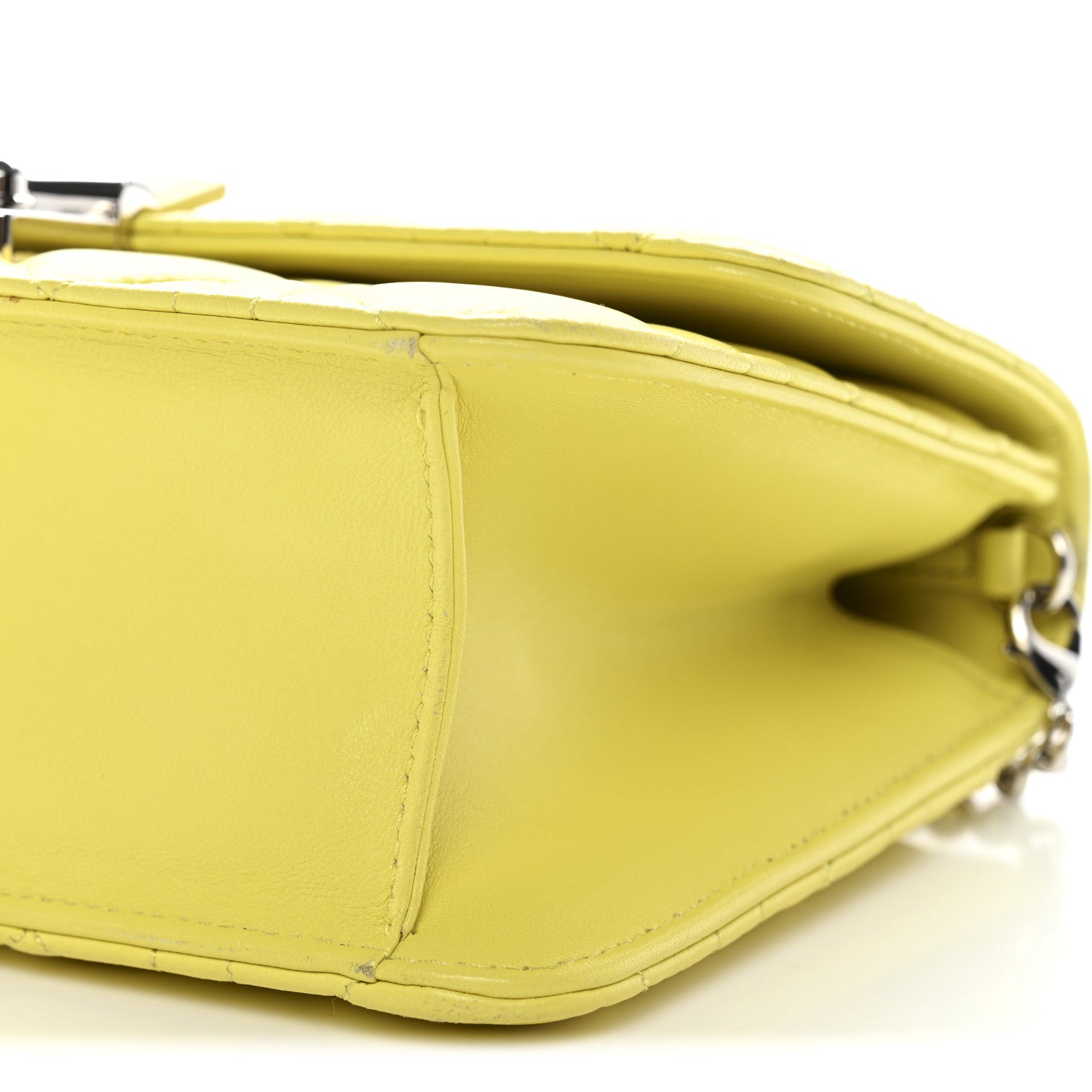 Christian Dior Lambskin Cannage Miss Dior Promenade Pouch Citron
