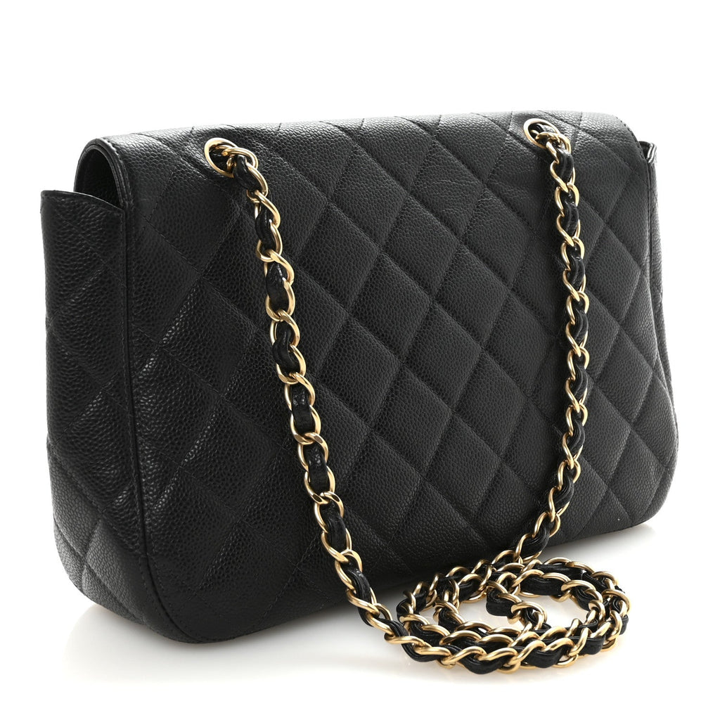 Chanel Caviar Quilted Jumbo Single Flap Black