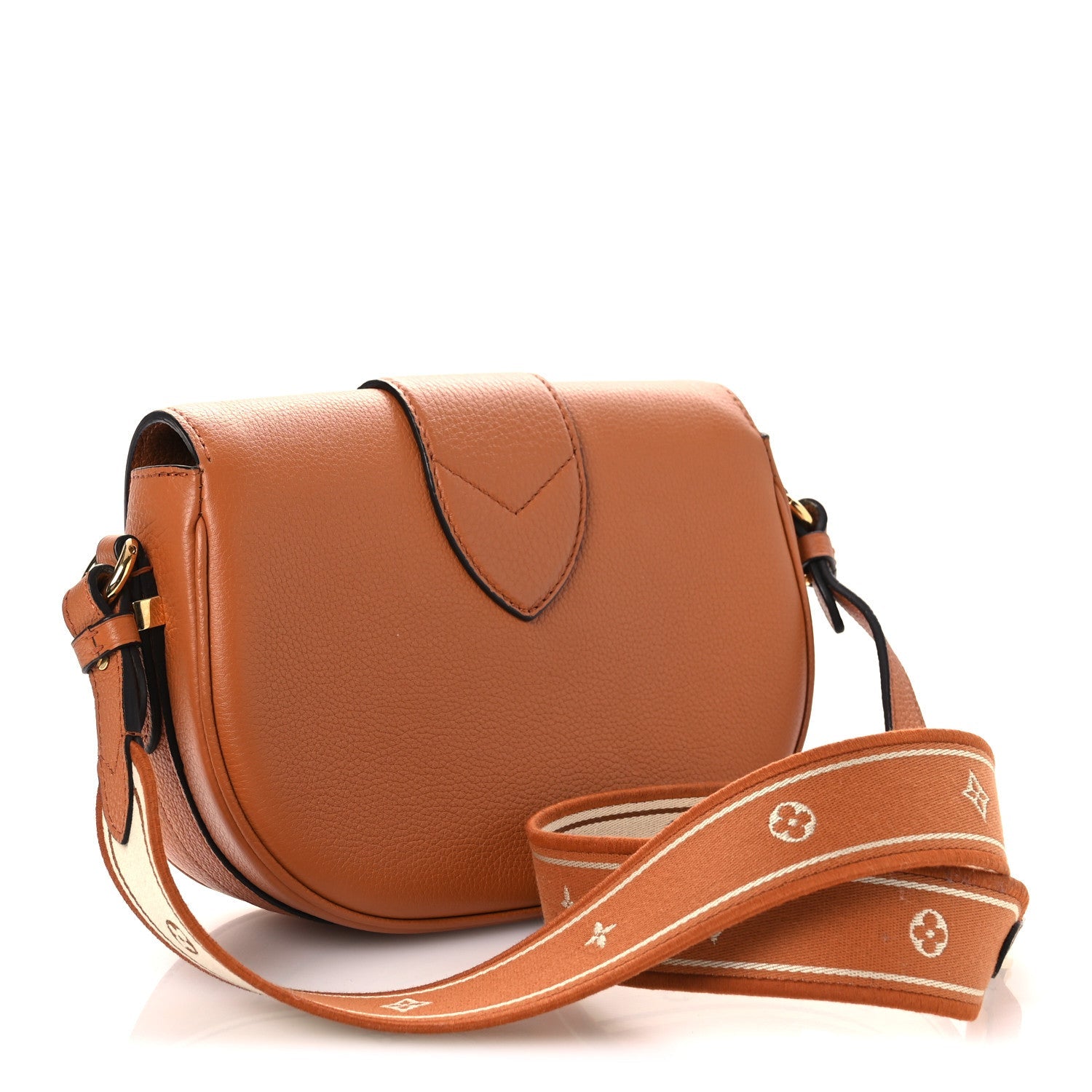Louis Vuitton Grained Calfskin LV Pont 9 Soft MM Golden Siena