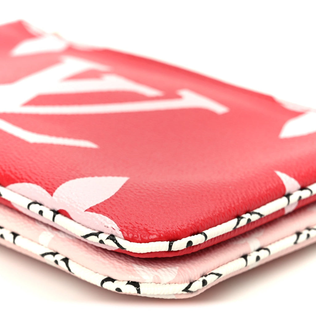Louis Vuitton Monogram Giant Double Zip Pochette Rouge