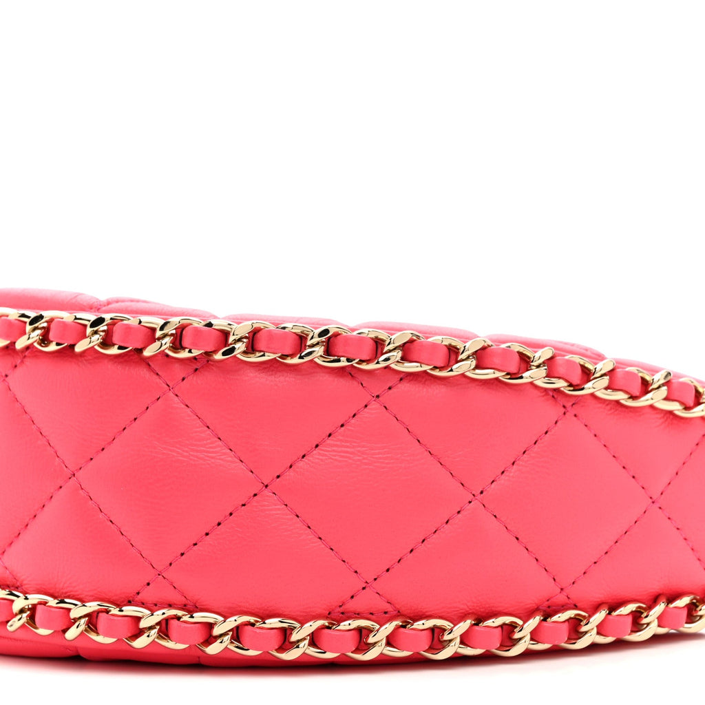 Chanel Lambskin Quilted Small Hobo Bag Pink