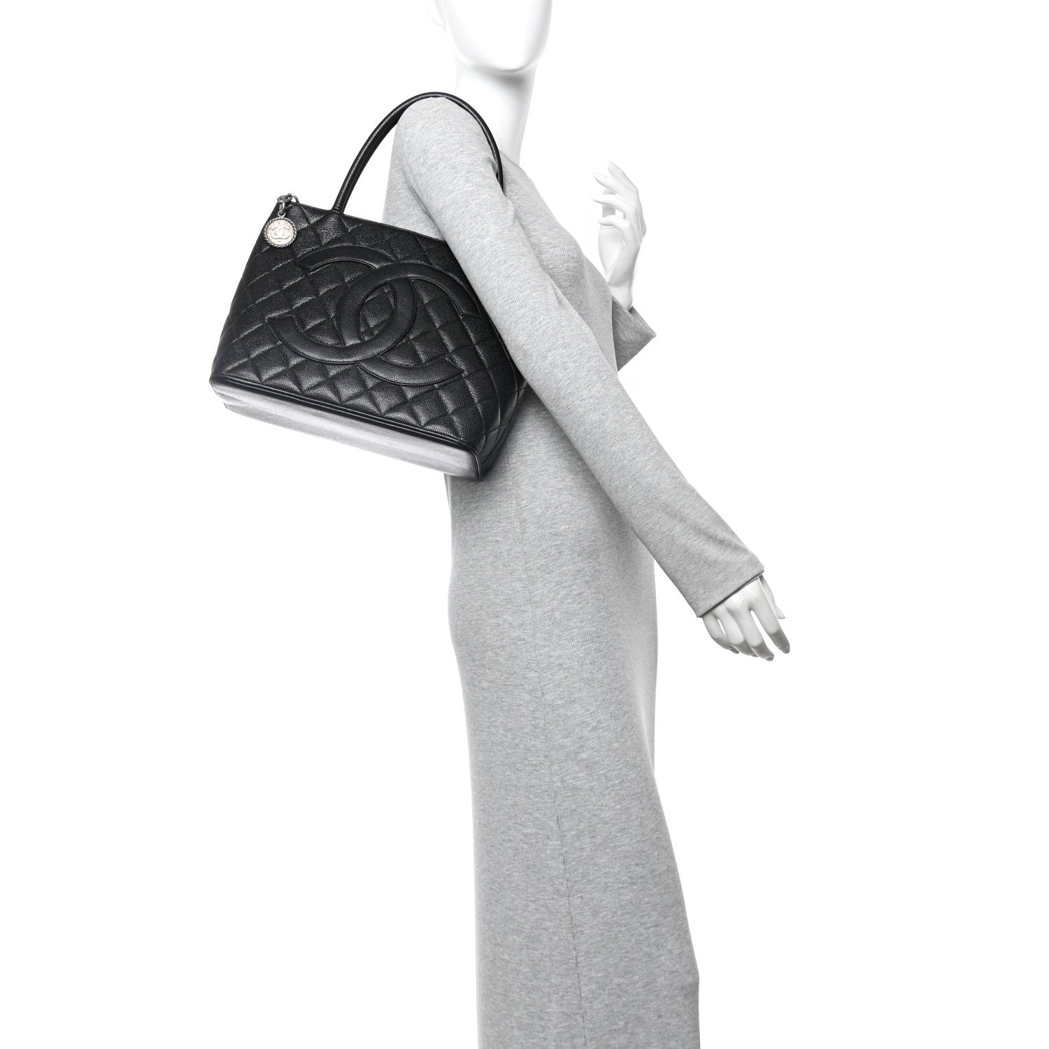 Chanel Caviar Quilted Medallion Tote Black