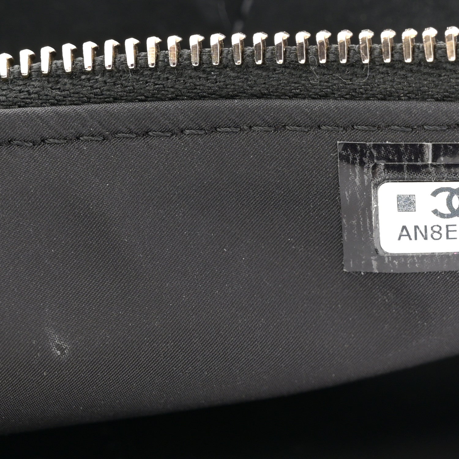 Chanel Velvet Effect Nylon Shiny Crumpled Calfskin Coco Neige Quilted Clutch With Chain Black