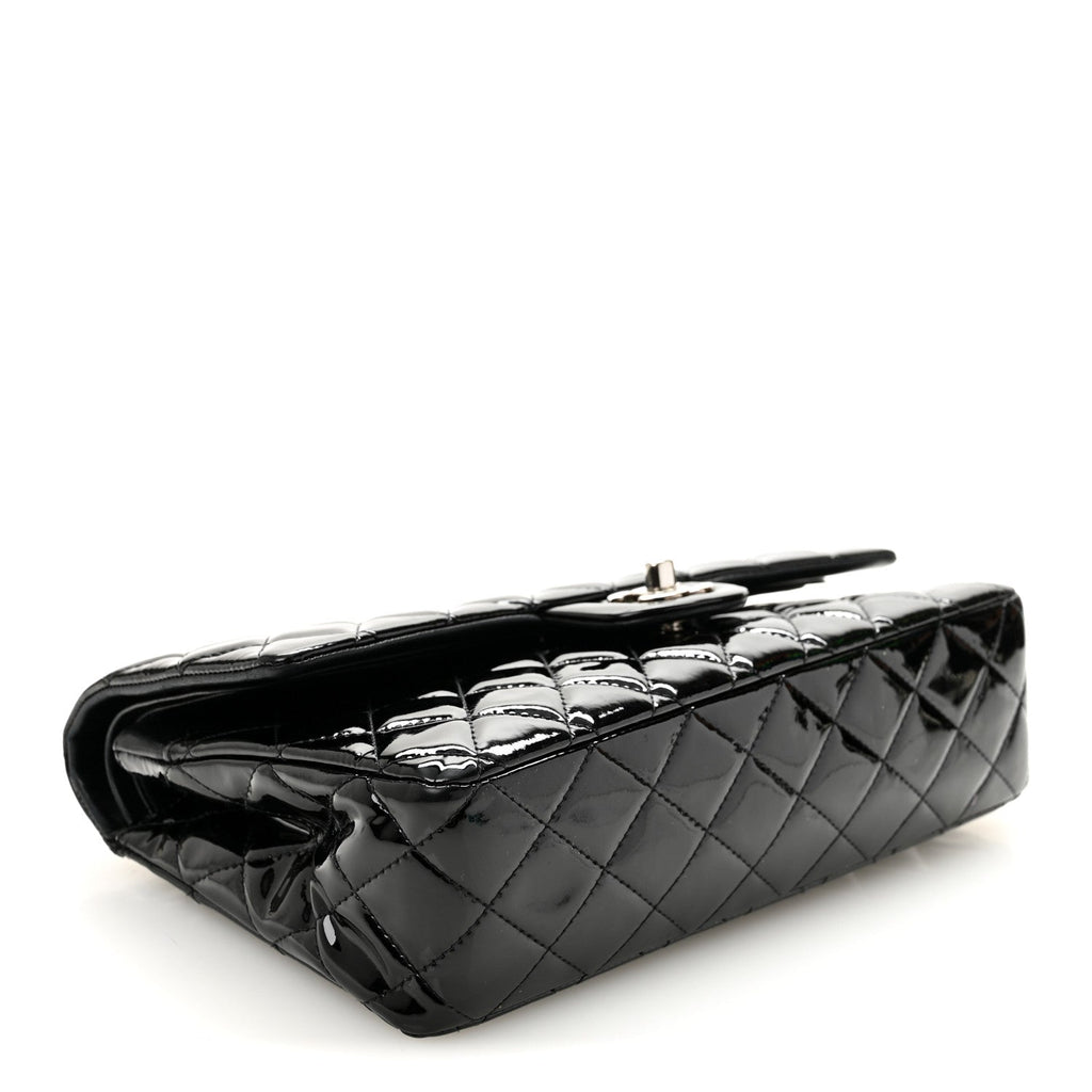 Chanel Patent Quilted Medium Double Flap Black