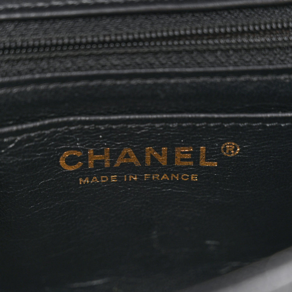 Chanel Lambskin Quilted Mini Coco Charms Rectangular Flap Black