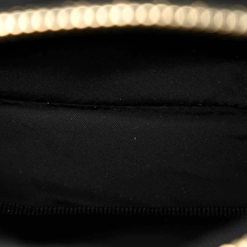 Chanel Velvet Effect Nylon Shiny Crumpled Calfskin Mini Quilted Chanel 25 Clutch With Chain Black