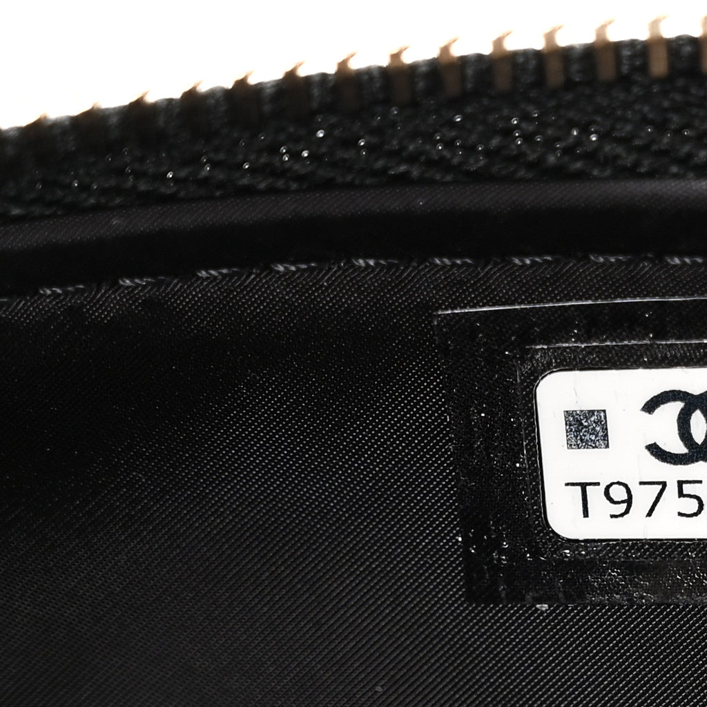 Chanel Velvet Effect Nylon Shiny Crumpled Calfskin Quilted Chanel 25 Clutch With Chain Black