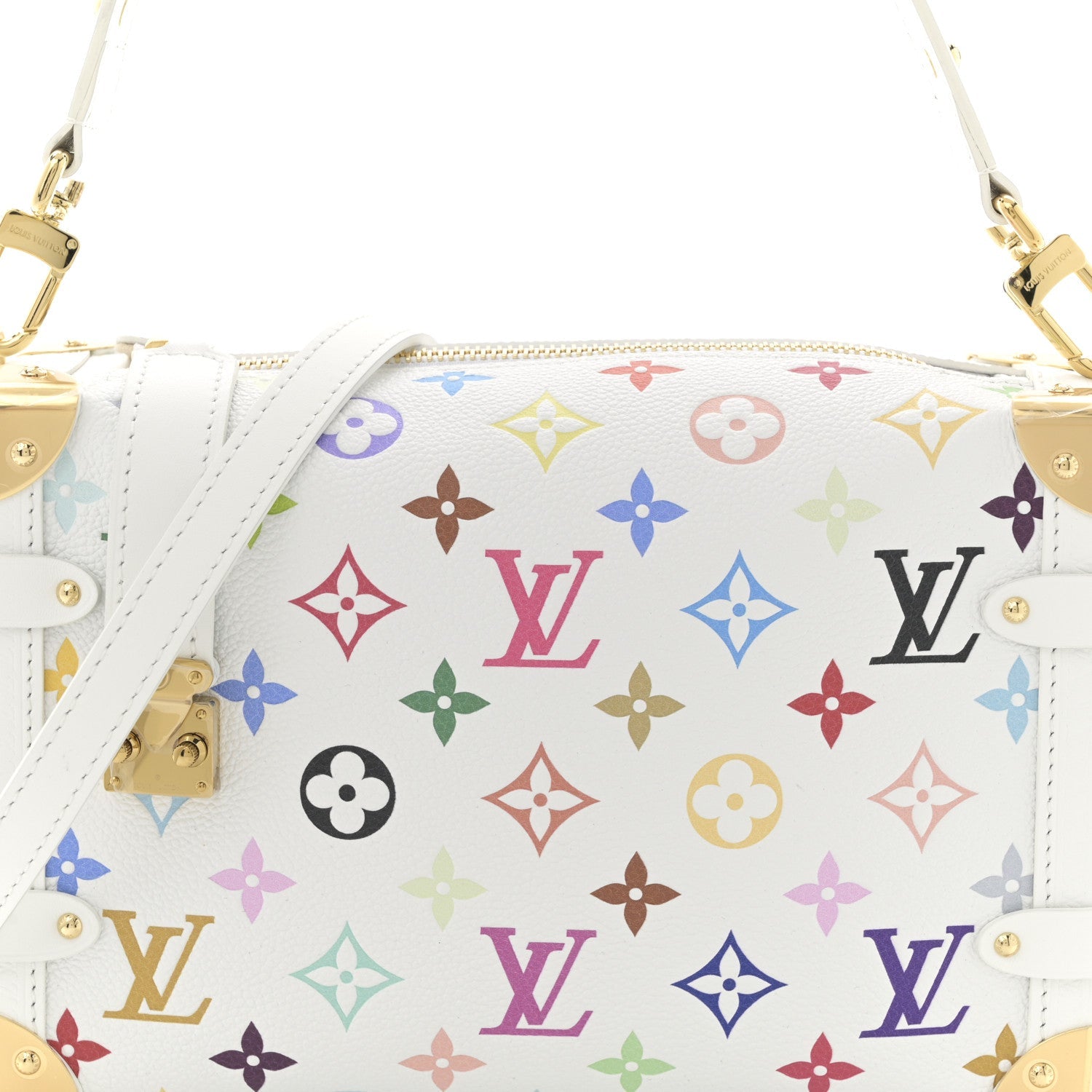 Louis Vuitton LV x TM Cowhide Monogram Multicolor Side Trunk MM White