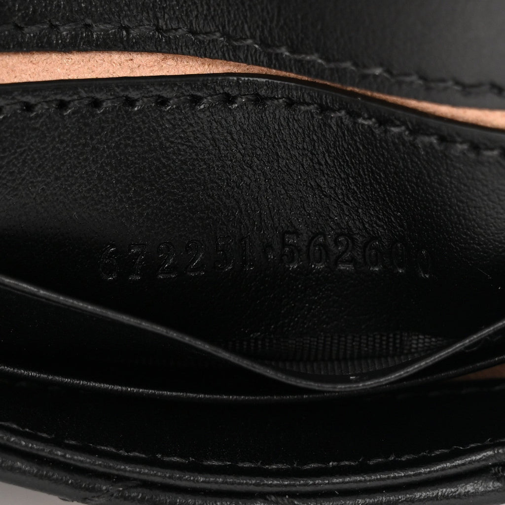 Gucci Calfskin Small GG Marmont Phone Crossbody Bag Black