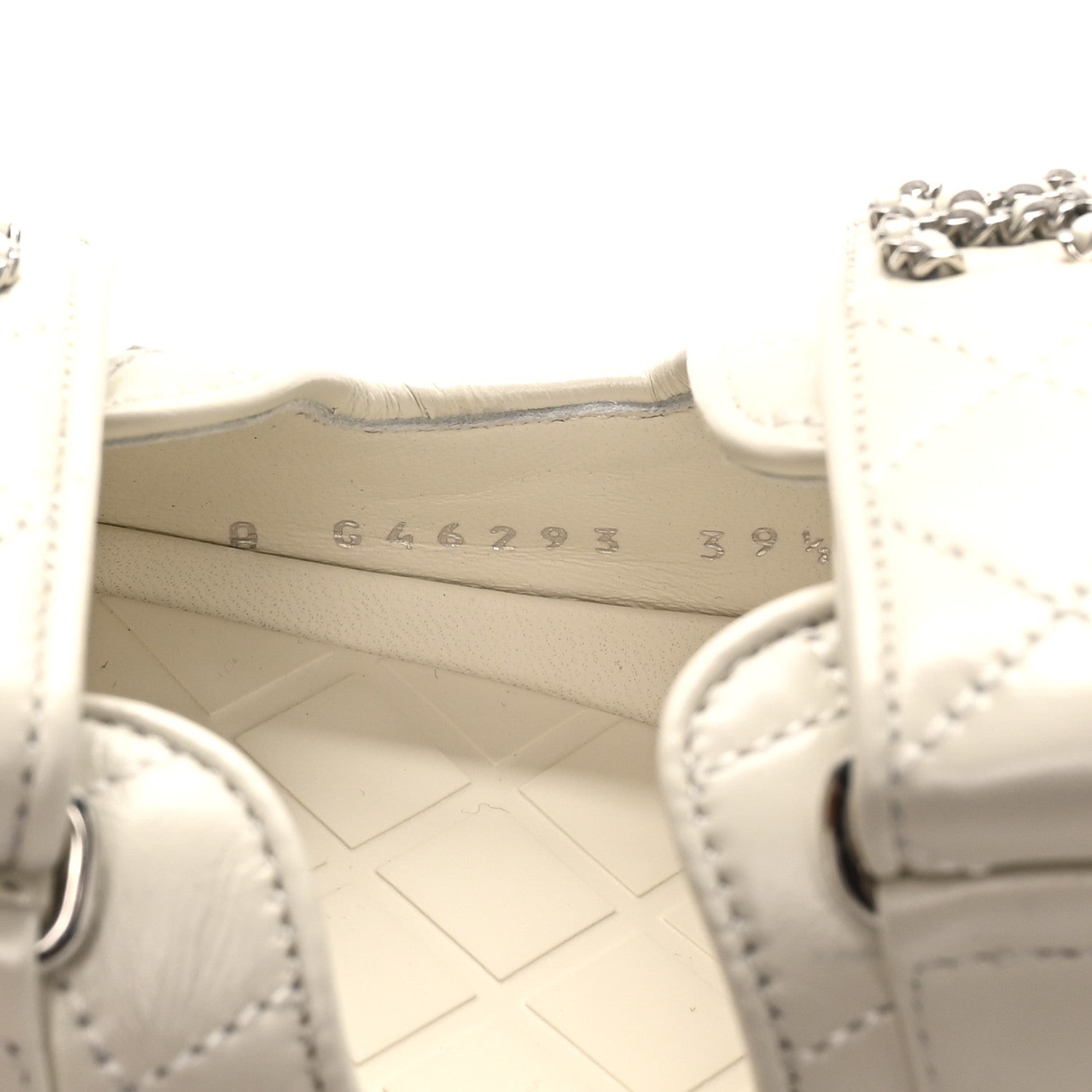 Chanel Shiny Calfskin Chain CC Velcro Dad Platform Sandals 39.5 White
