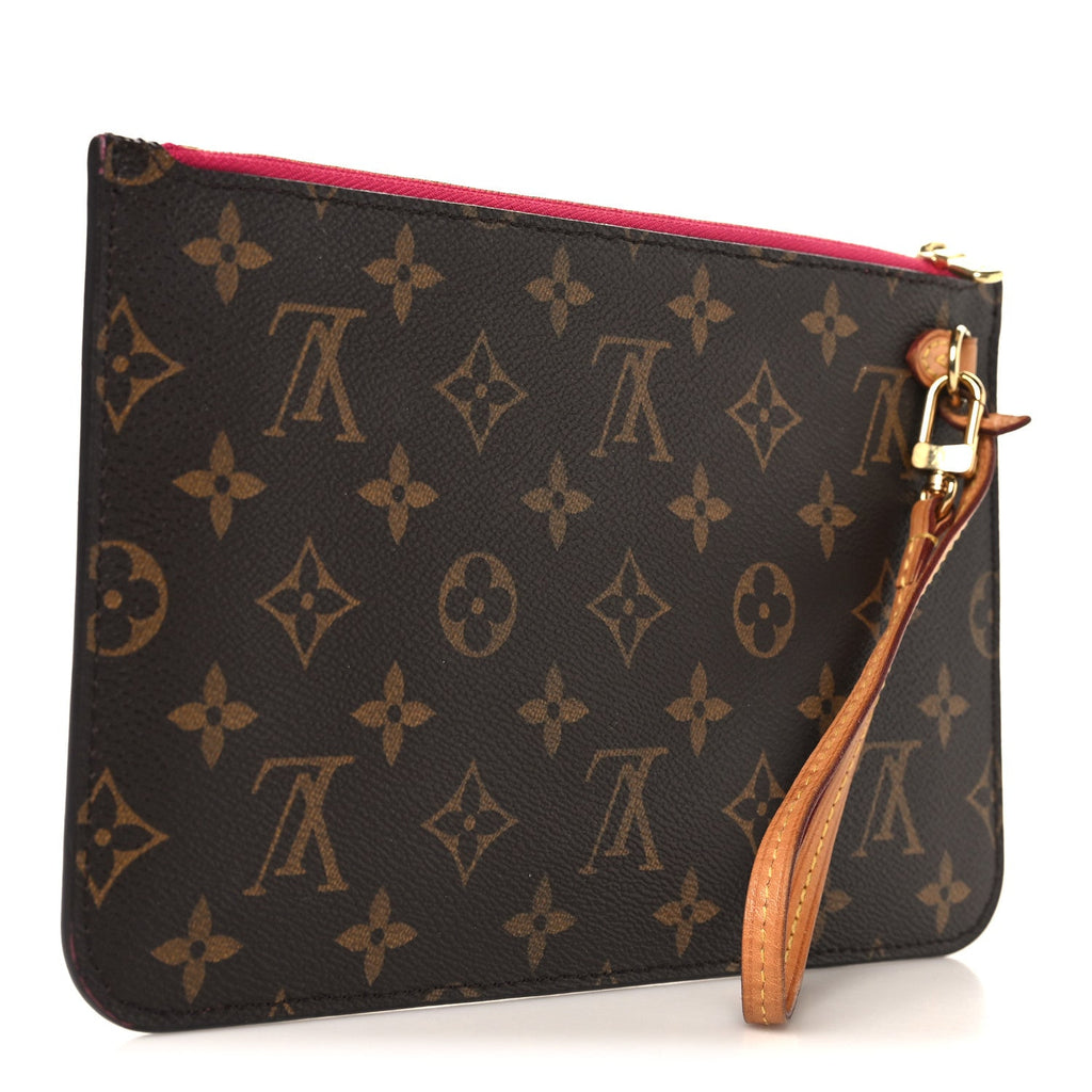 Louis Vuitton Monogram Neverfull MM GM Pochette Fuchsia