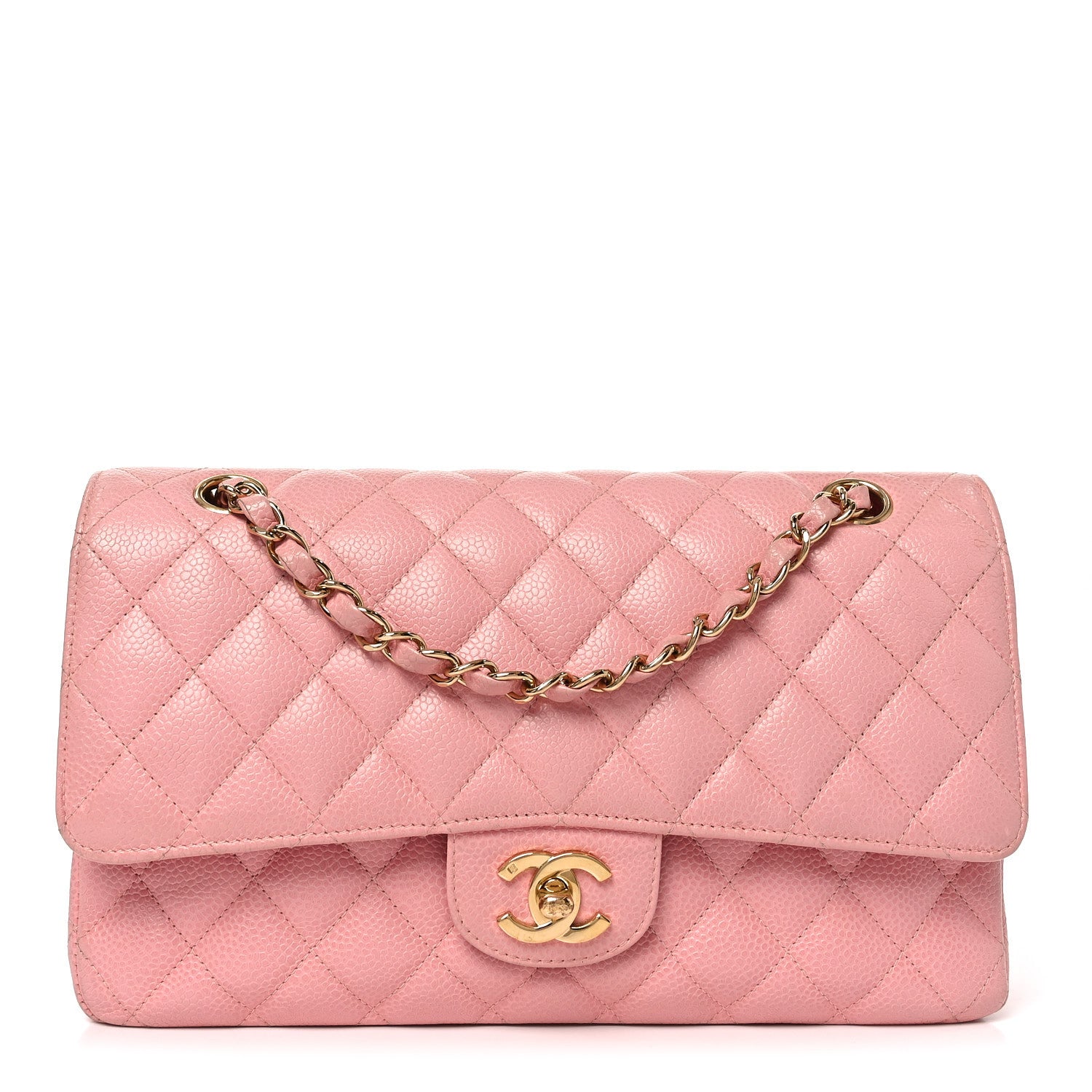 Chanel Caviar Quilted Medium Double Flap Pink