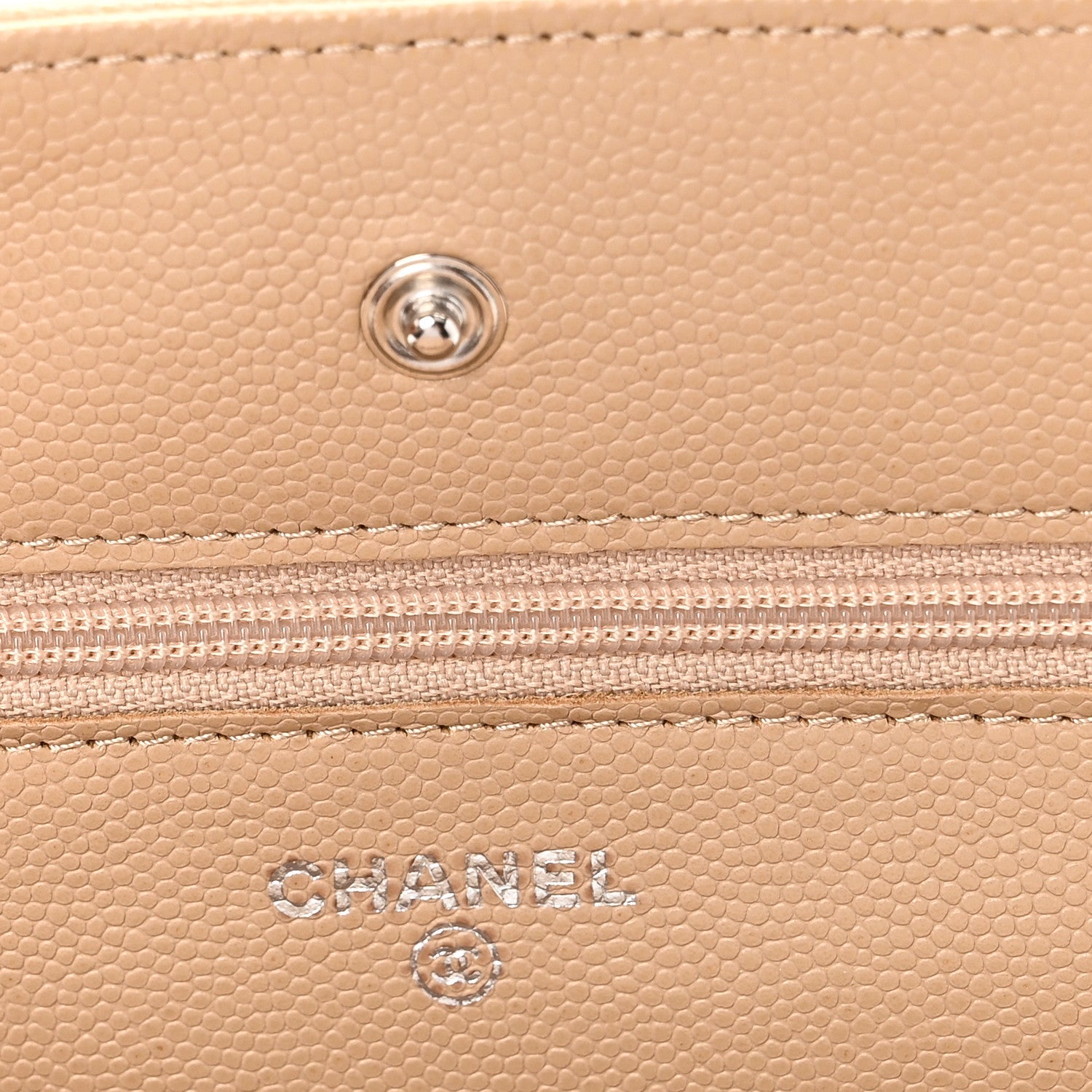 Chanel Caviar Quilted Wallet on Chain WOC Beige