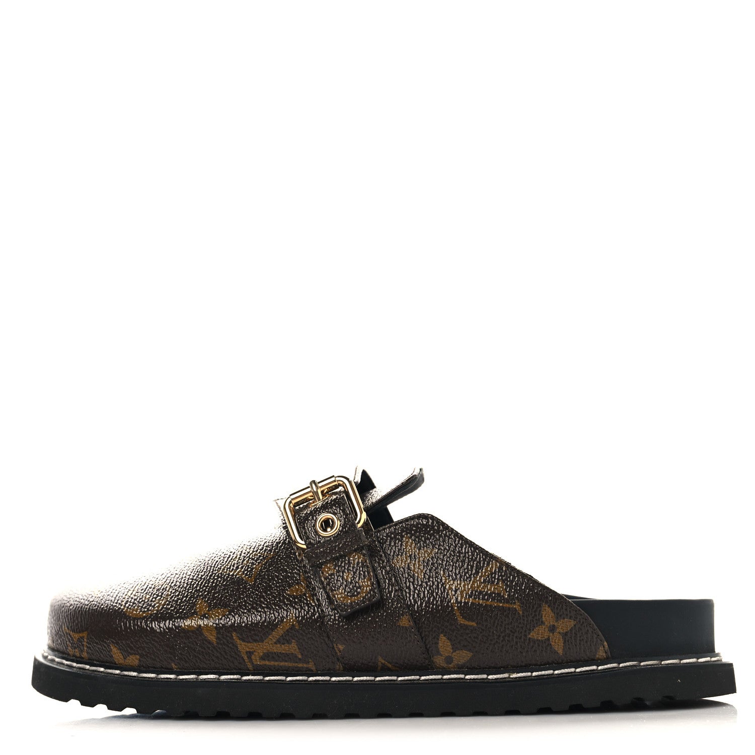 Louis Vuitton Patent Monogram Womens Cosy Flat Comfort Clog Mules 39 Brown
