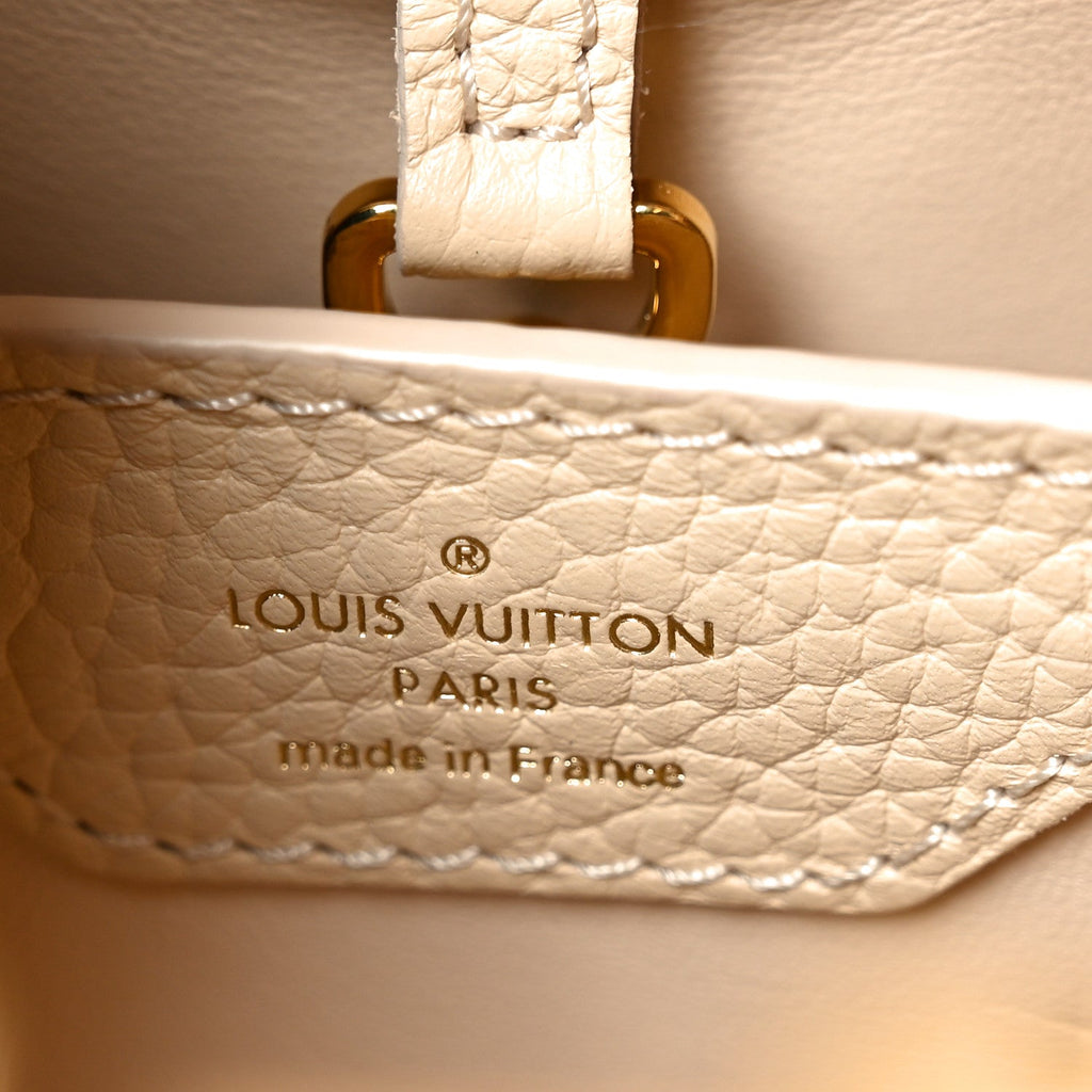 Louis Vuitton Tweed Taurillon Capucines BB Beige