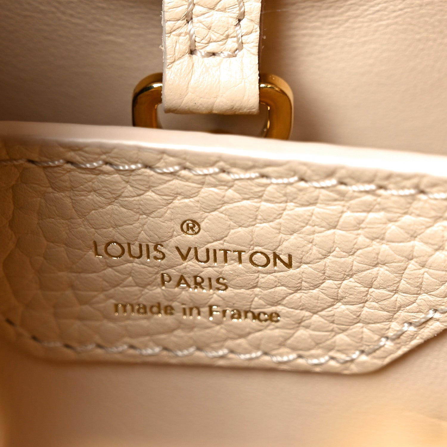 Louis Vuitton Tweed Taurillon Capucines BB Beige