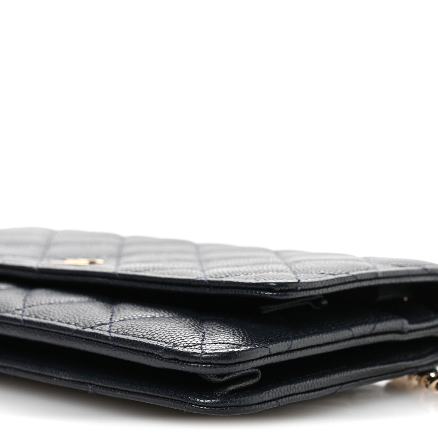 Chanel Caviar Quilted Wallet on Chain WOC Navy Blue