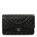 Chanel Iridescent Caviar Quilted Jumbo Double Flap Black