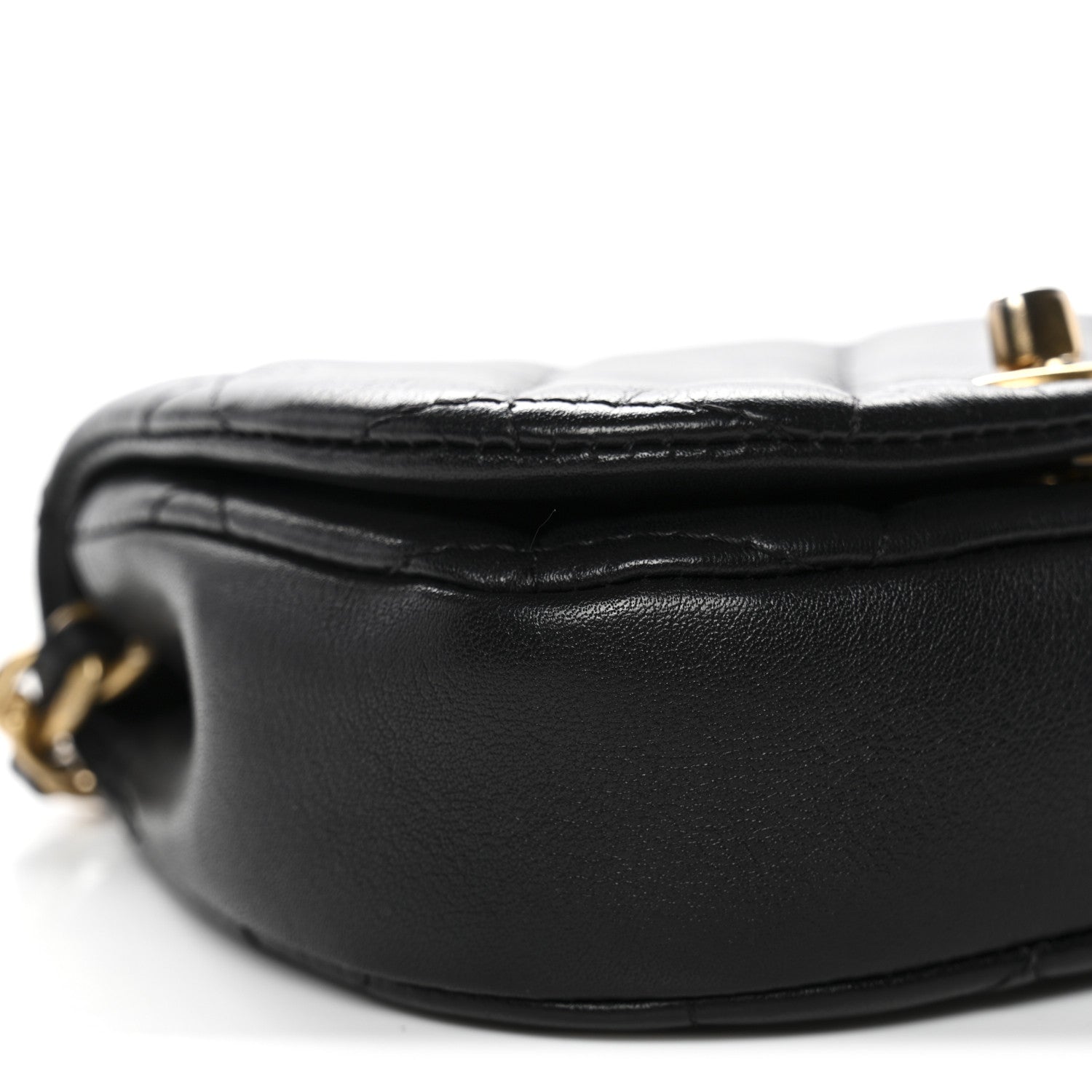 Chanel Calfskin Quilted Mini Coco Mail Clutch With Chain Black