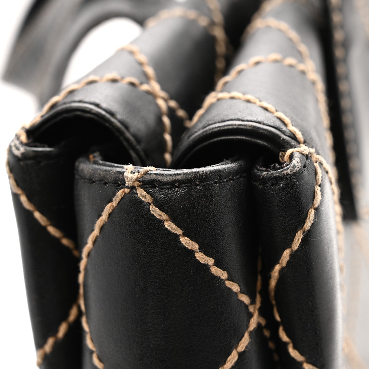 Chanel Calfskin Wild Stitch Large Tote Black