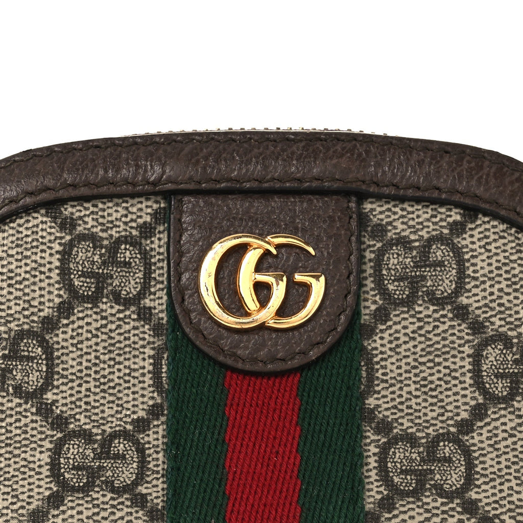 Gucci GG Supreme Monogram Web Ophidia Dome Key Pouch Beige New Acero