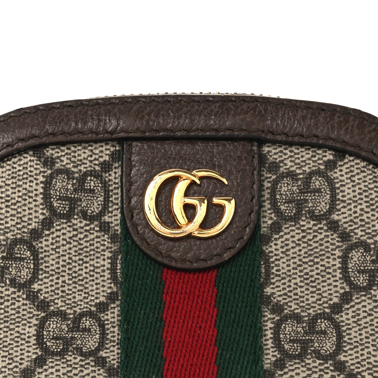 Gucci GG Supreme Monogram Web Ophidia Dome Key Pouch Beige New Acero