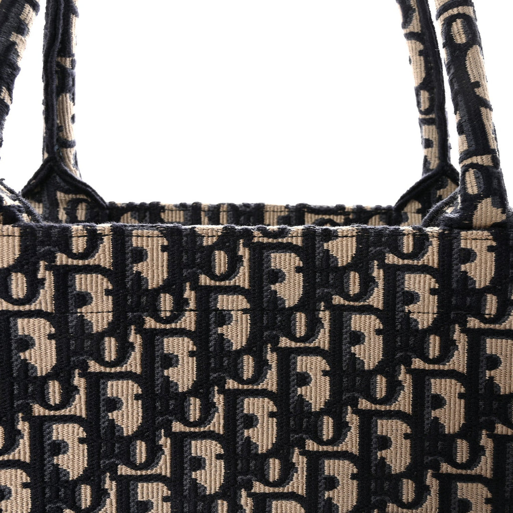 Christian Dior Oblique Large Book Tote Blue Multicolor