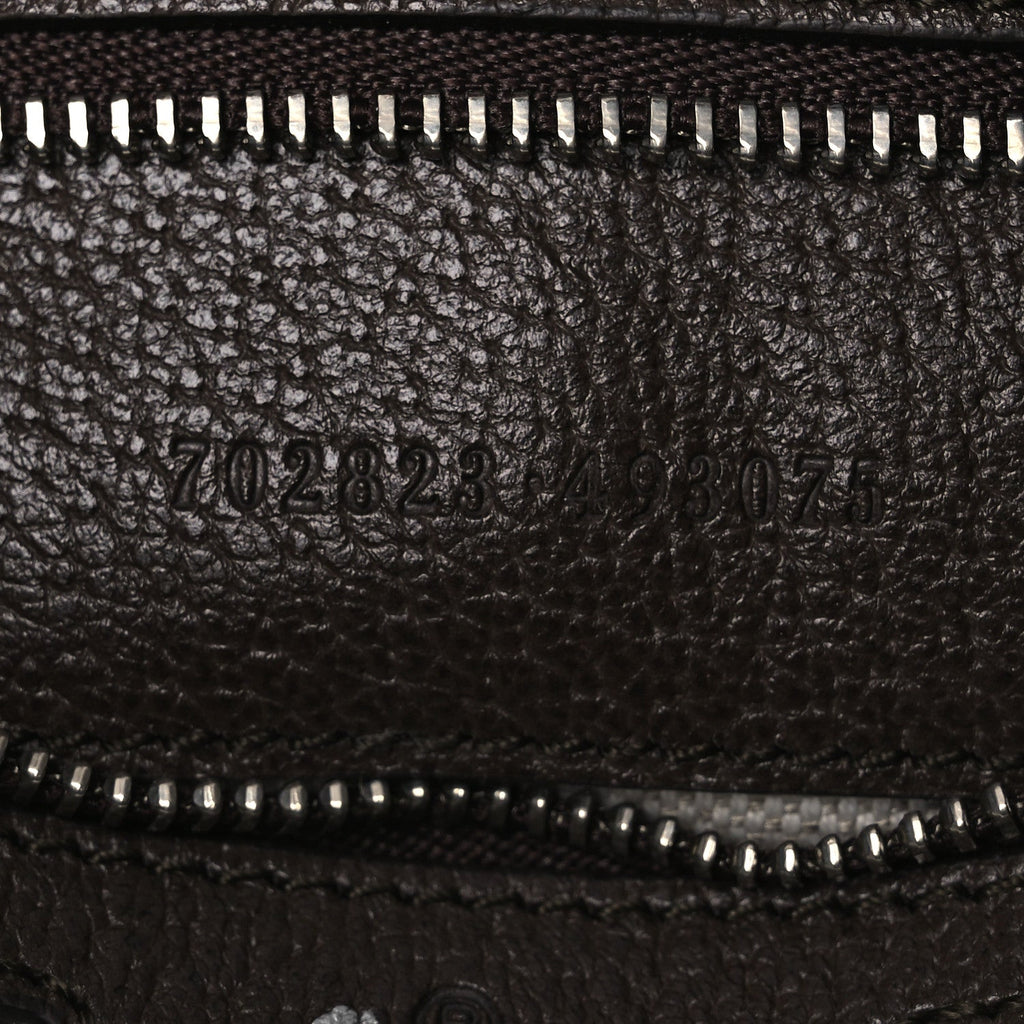Gucci GG Supreme Monogram Textured Calfskin Web Large Attache Shoulder Bag Beige Ebony New Acero