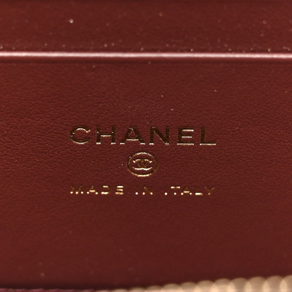 Chanel Caviar Quilted Top Handle Slim Vanity With Chain Black