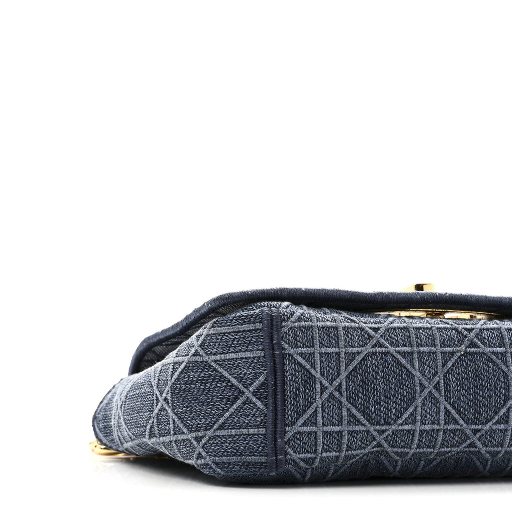 Christian Dior Denim Cannage Small Caro Bag Blue