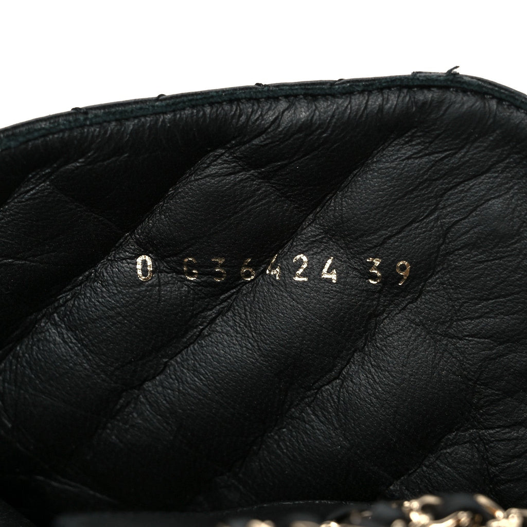 Chanel Shiny Lambskin Quilted Lace Up Combat Boots 39 Black