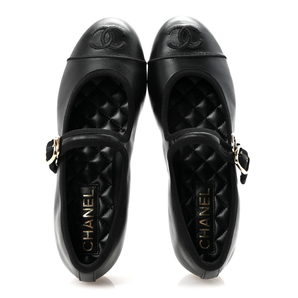 Lambskin Mary Jane Flats 36.5 Black