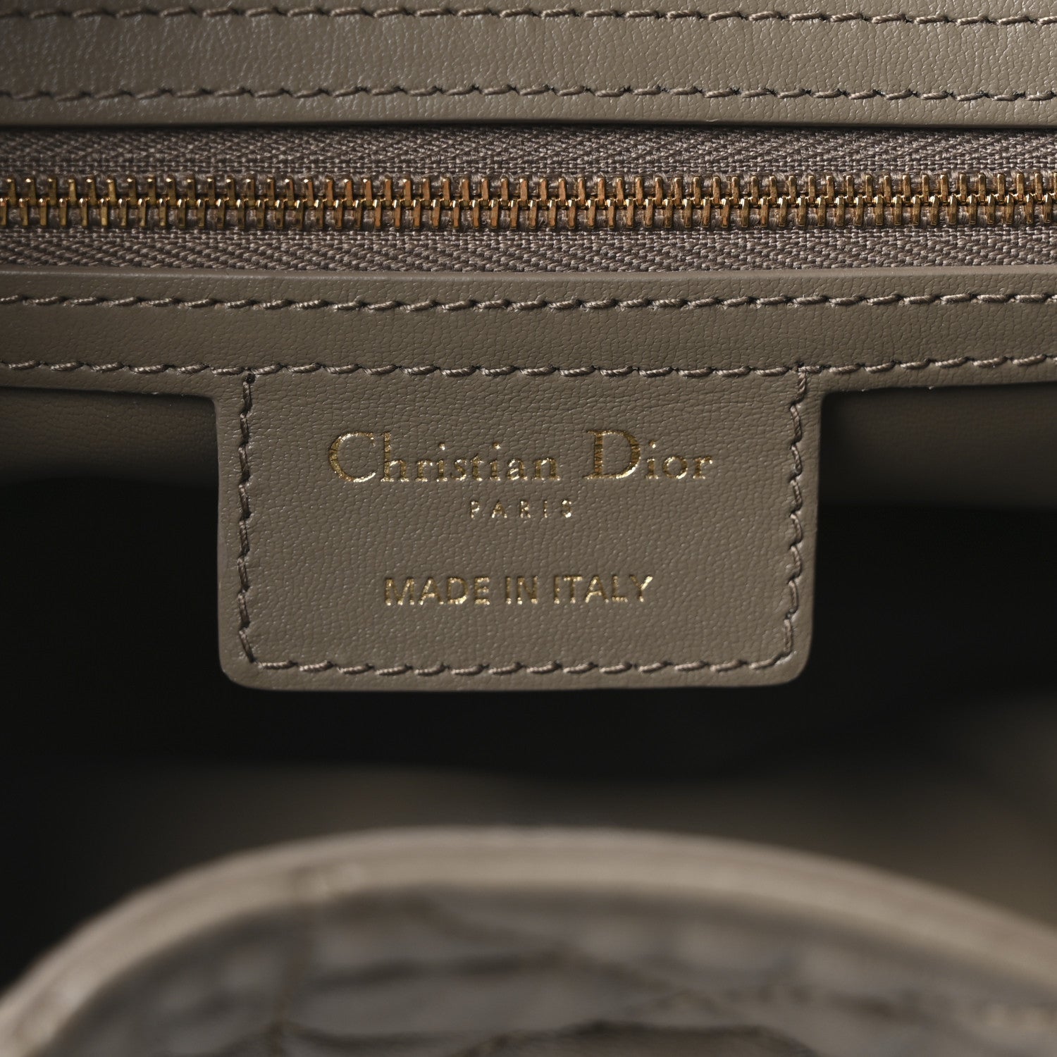 Christian Dior Calfskin Macrocannage Medium D-Motion Bag Clay Green