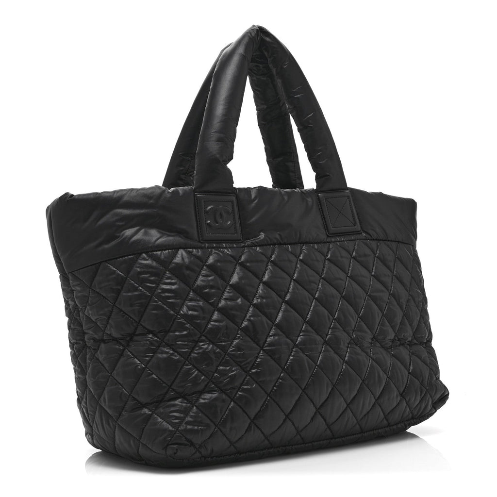 Chanel Nylon Quilted Large Coco Cocoon Tote Black