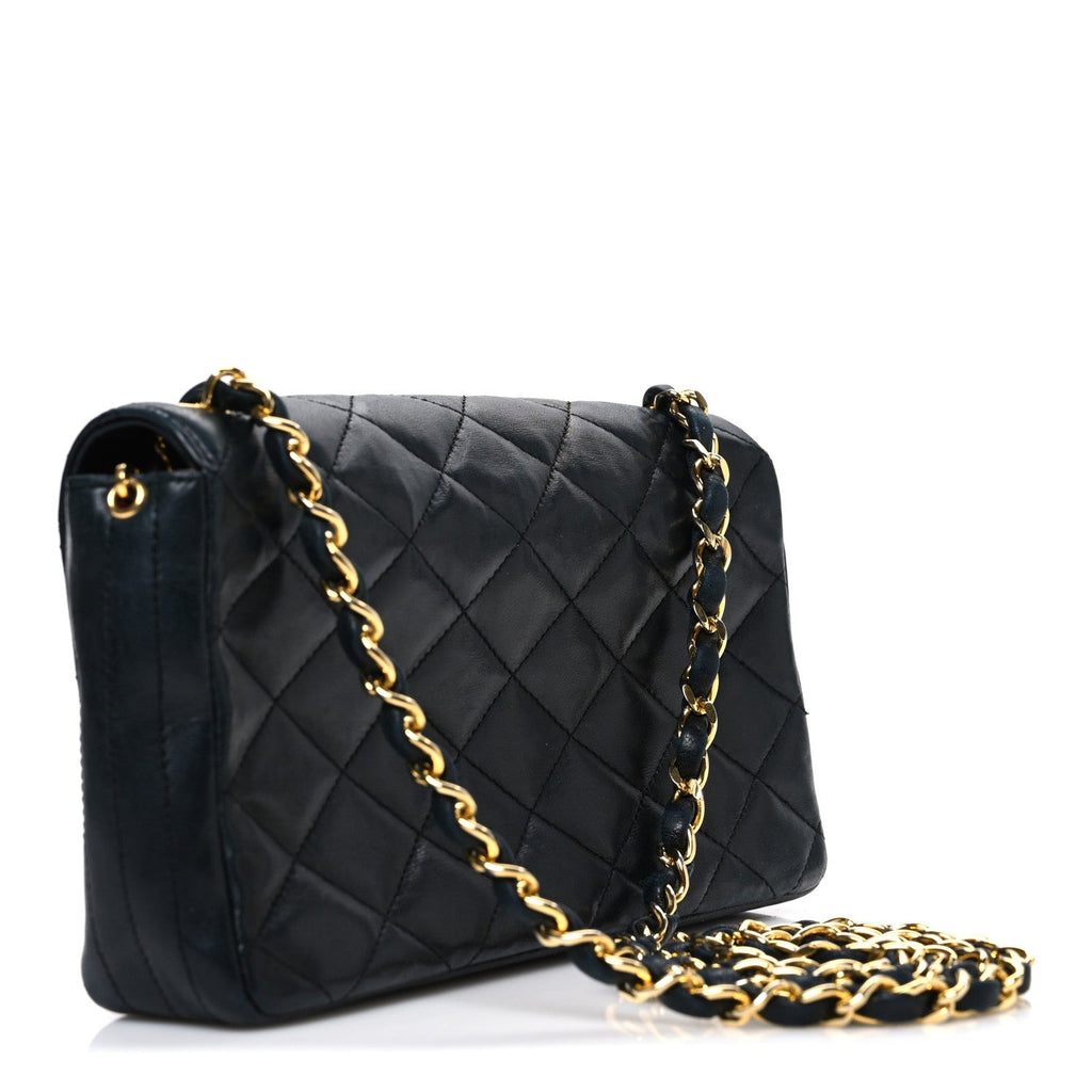 Chanel Lambskin Quilted Jumbo CC Small Single Flap Black
