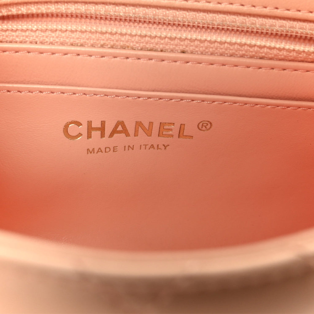 Chanel Lambskin Quilted Mini Pearl Crush Flap Light Orange