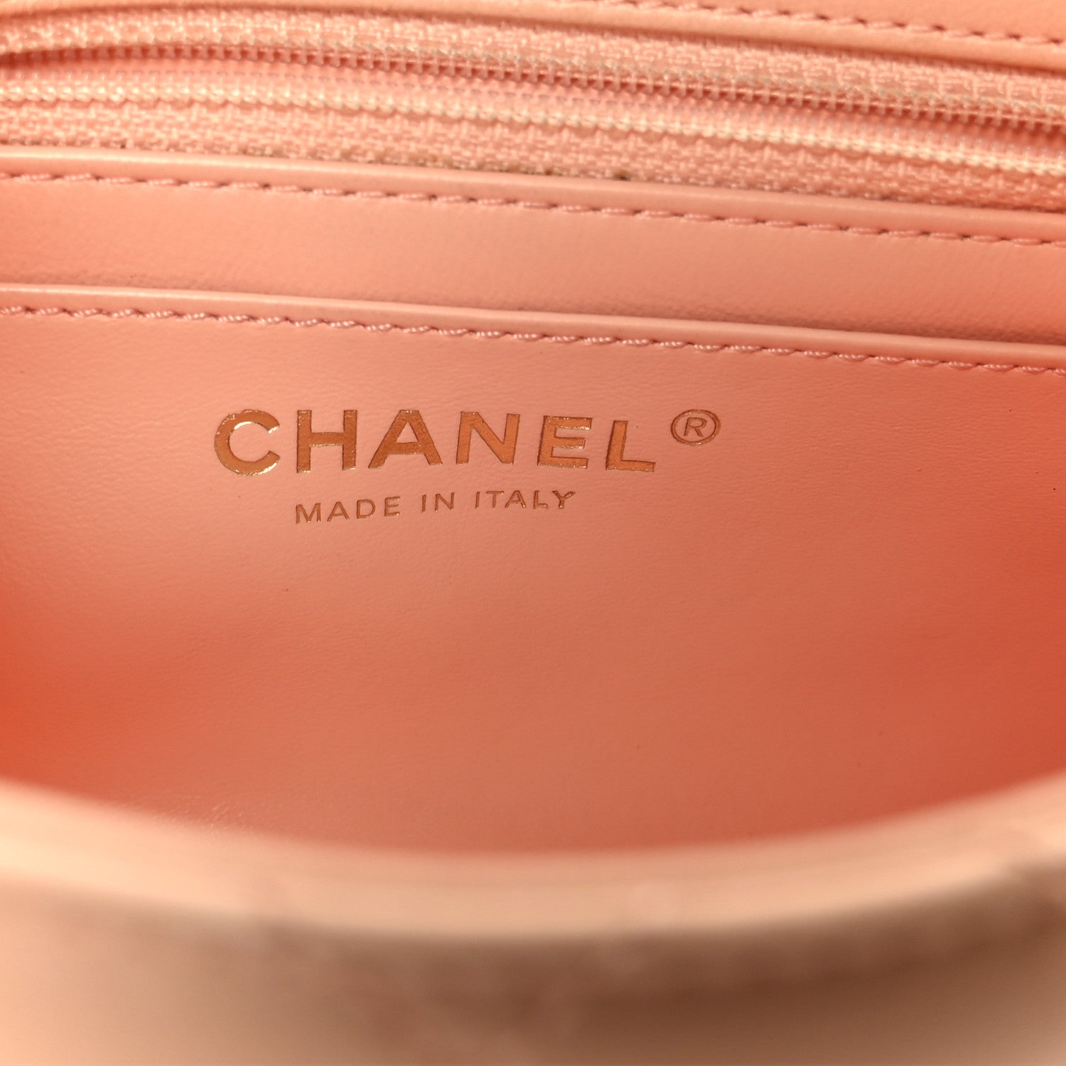 Chanel Lambskin Quilted Mini Pearl Crush Flap Light Orange